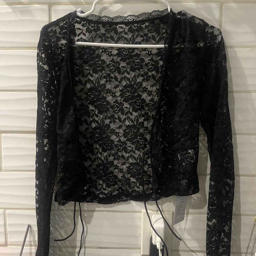 Black lace cardigan